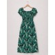Robe midi smockée à imprimé floral 7854