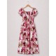 Robe midi smockée à imprimé floral 7855