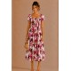 Robe midi smockée à imprimé floral 7855